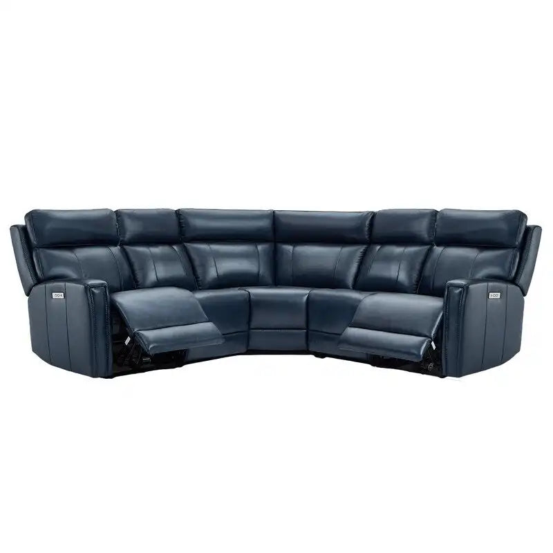 Canapé d'angle inclinable électrique en cuir véritable 3 couleurs 104 W avec gravité zéro, ports USB et USB-C, fauteuils sans accoudoirs