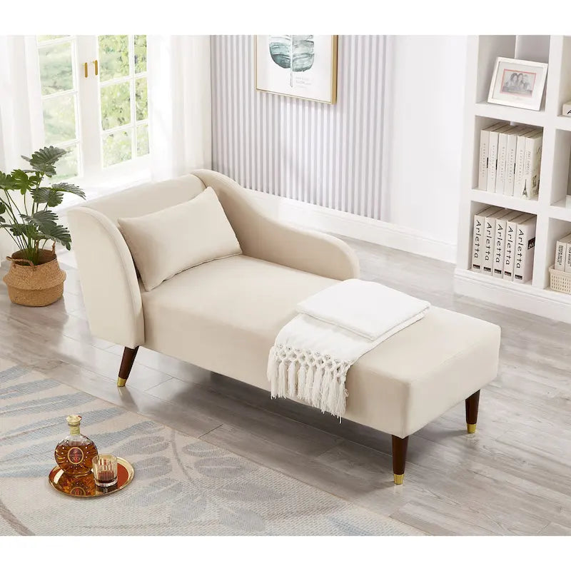 Chaise longue moderne avec revêtement en velours – 29,50 x 55,90 x 28,70