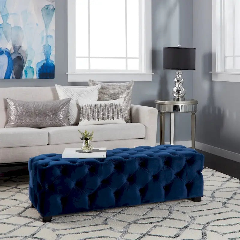 Banc ottoman en velours capitonné Glam