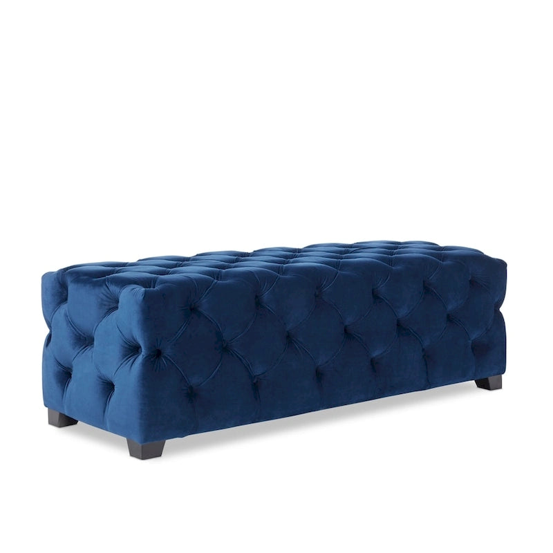 Banc ottoman en velours capitonné Glam