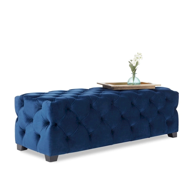 Banc ottoman en velours capitonné Glam