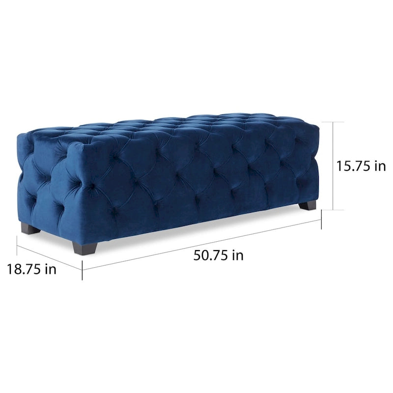 Banc ottoman en velours capitonné Glam