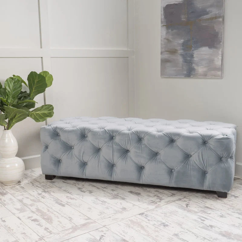 Banc ottoman en velours capitonné Glam