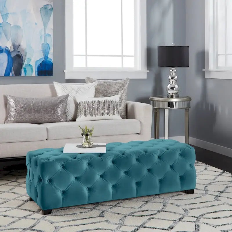 Banc ottoman en velours capitonné Glam