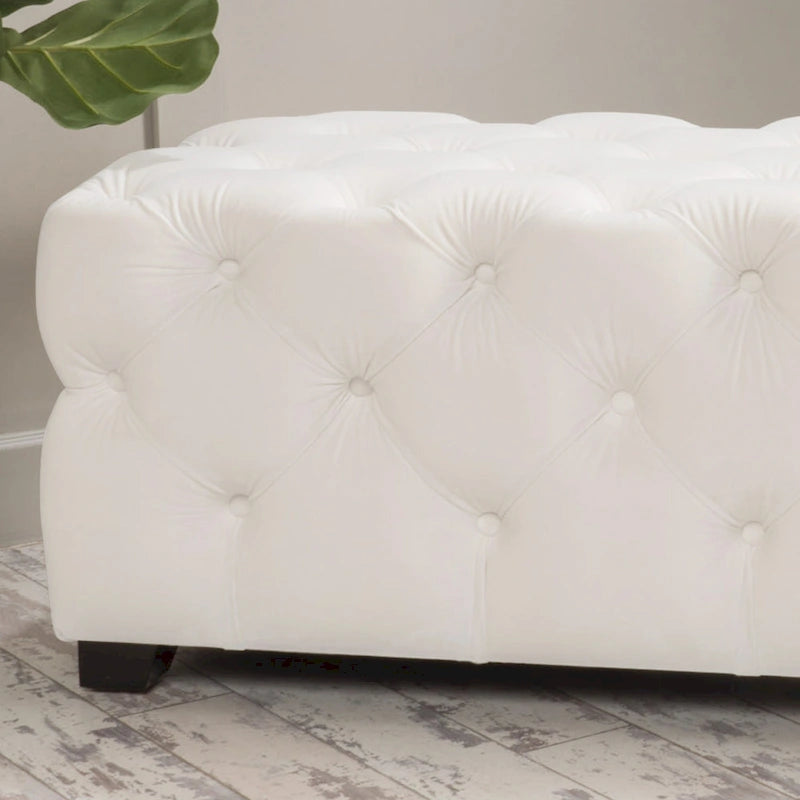 Banc ottoman en velours capitonné Glam