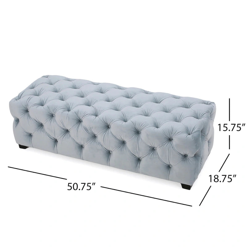Banc ottoman en velours capitonné Glam