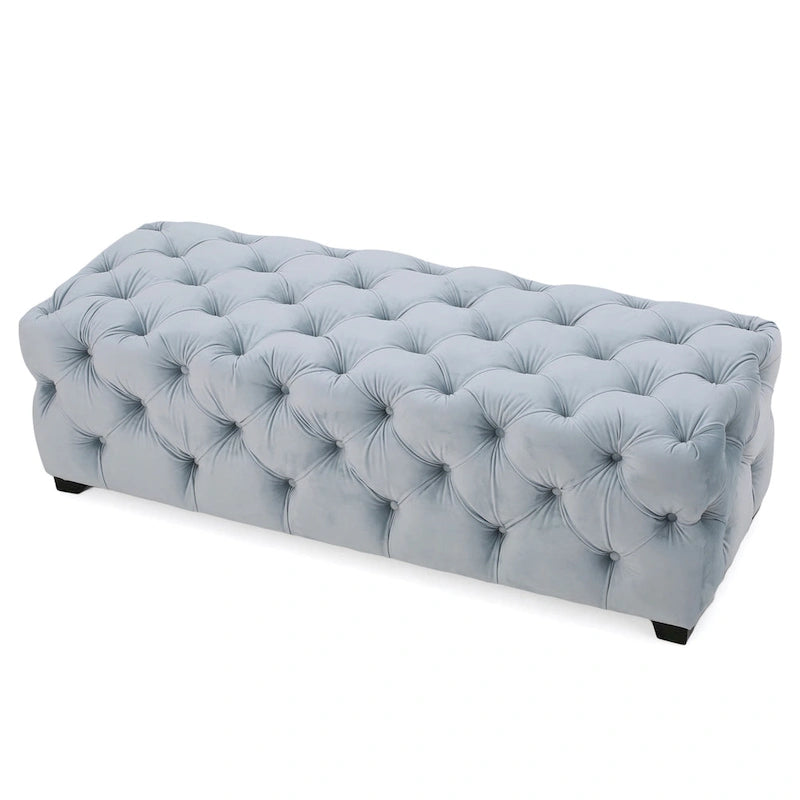 Banc ottoman en velours capitonné Glam