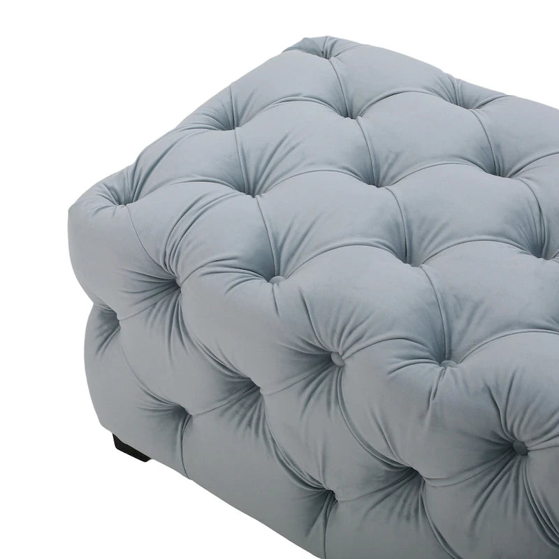 Banc ottoman en velours capitonné Glam