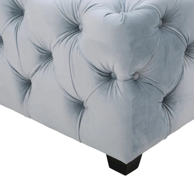 Banc ottoman en velours capitonné Glam