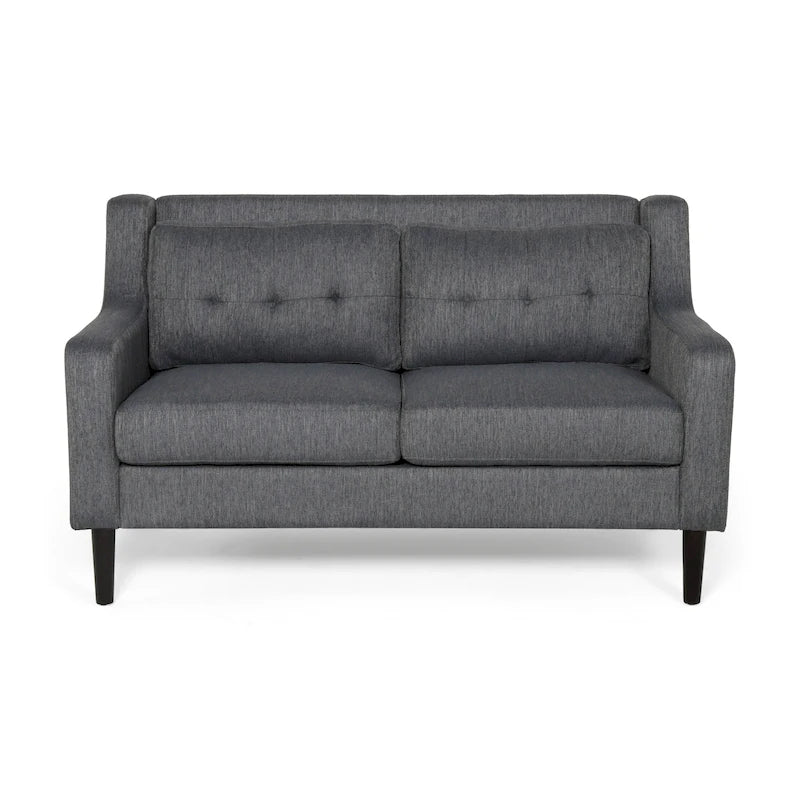 Causeuse en tissu contemporaine avec surpiqûres touffetées gaufrées