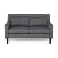 Causeuse en tissu contemporaine avec surpiqûres touffetées gaufrées