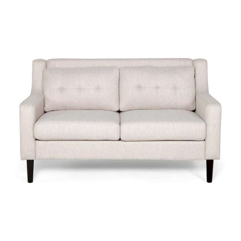 Causeuse en tissu contemporaine avec surpiqûres touffetées gaufrées