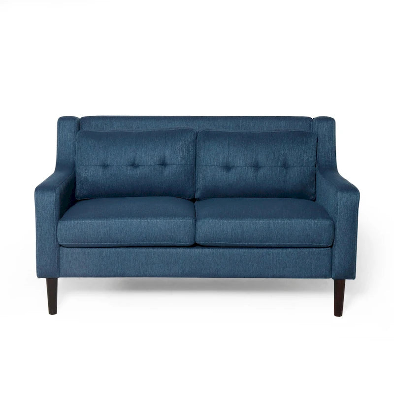 Causeuse en tissu contemporaine avec surpiqûres touffetées gaufrées