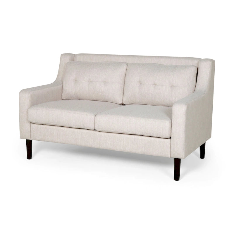 Causeuse en tissu contemporaine avec surpiqûres touffetées gaufrées