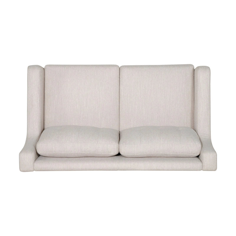 Causeuse en tissu contemporaine avec surpiqûres touffetées gaufrées