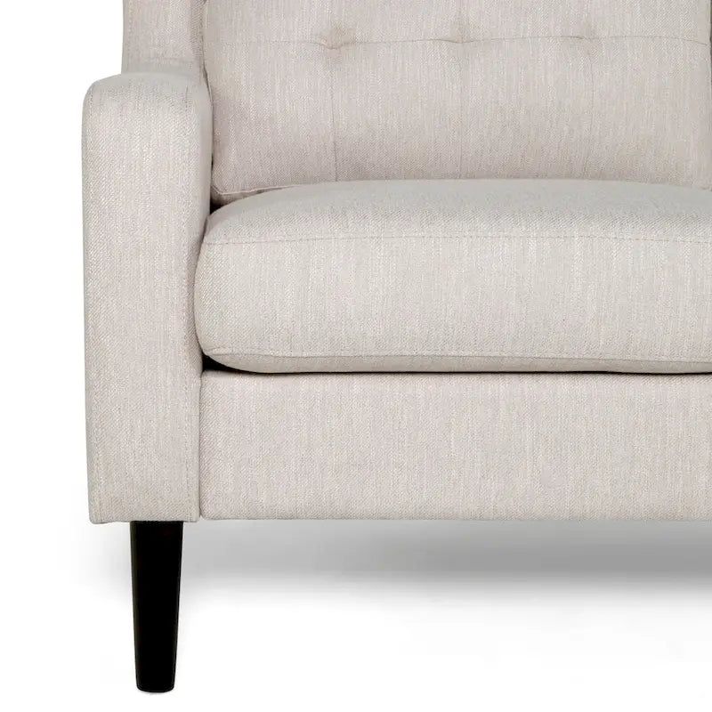 Causeuse en tissu contemporaine avec surpiqûres touffetées gaufrées