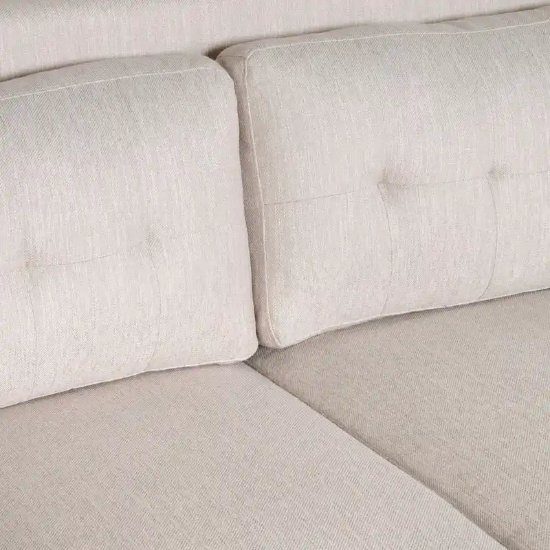 Causeuse en tissu contemporaine avec surpiqûres touffetées gaufrées