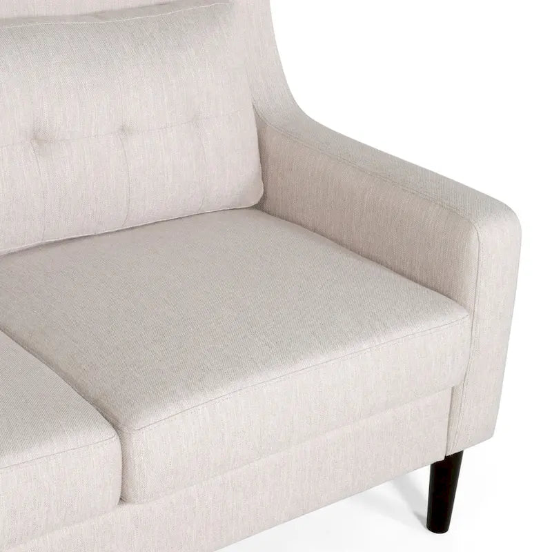 Causeuse en tissu contemporaine avec surpiqûres touffetées gaufrées