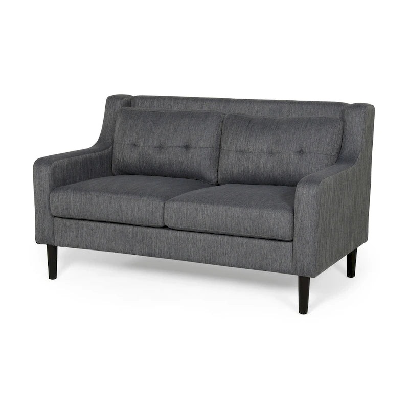 Causeuse en tissu contemporaine avec surpiqûres touffetées gaufrées