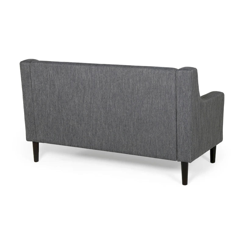 Causeuse en tissu contemporaine avec surpiqûres touffetées gaufrées