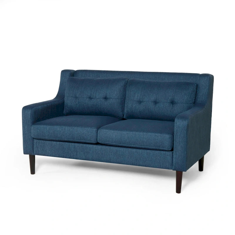 Causeuse en tissu contemporaine avec surpiqûres touffetées gaufrées