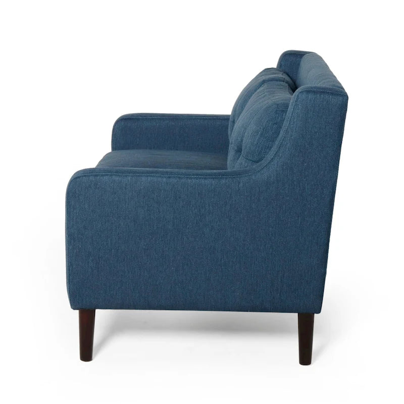 Causeuse en tissu contemporaine avec surpiqûres touffetées gaufrées