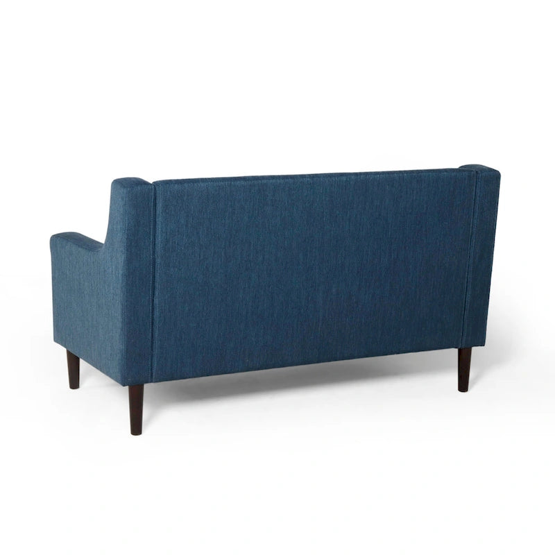 Causeuse en tissu contemporaine avec surpiqûres touffetées gaufrées