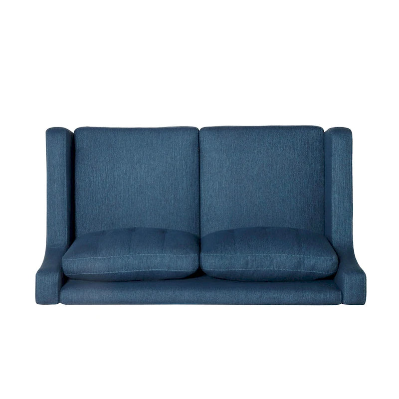 Causeuse en tissu contemporaine avec surpiqûres touffetées gaufrées