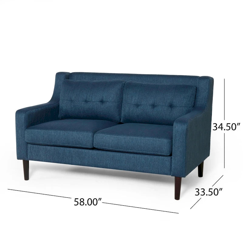 Causeuse en tissu contemporaine avec surpiqûres touffetées gaufrées