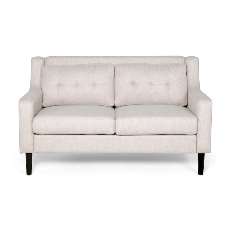 Causeuse en tissu contemporaine avec surpiqûres touffetées gaufrées
