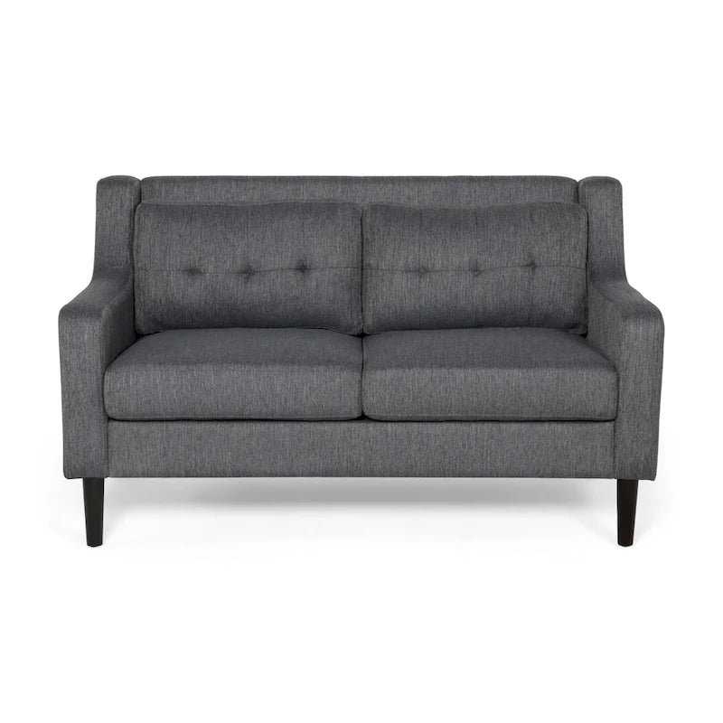 Causeuse en tissu contemporaine avec surpiqûres touffetées gaufrées