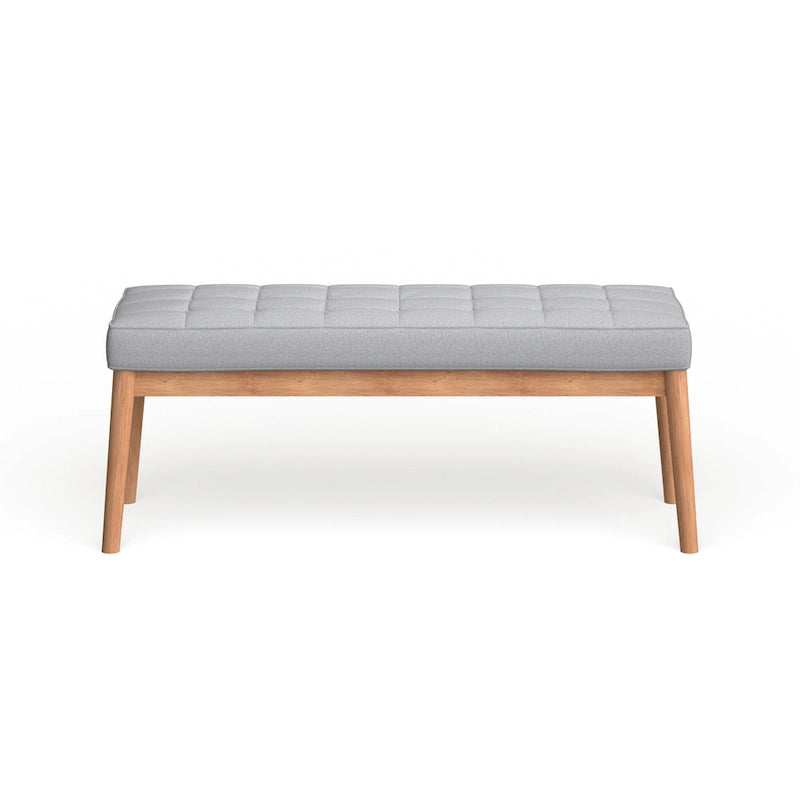 Banc ottoman capitonné en tissu, style milieu de siècle