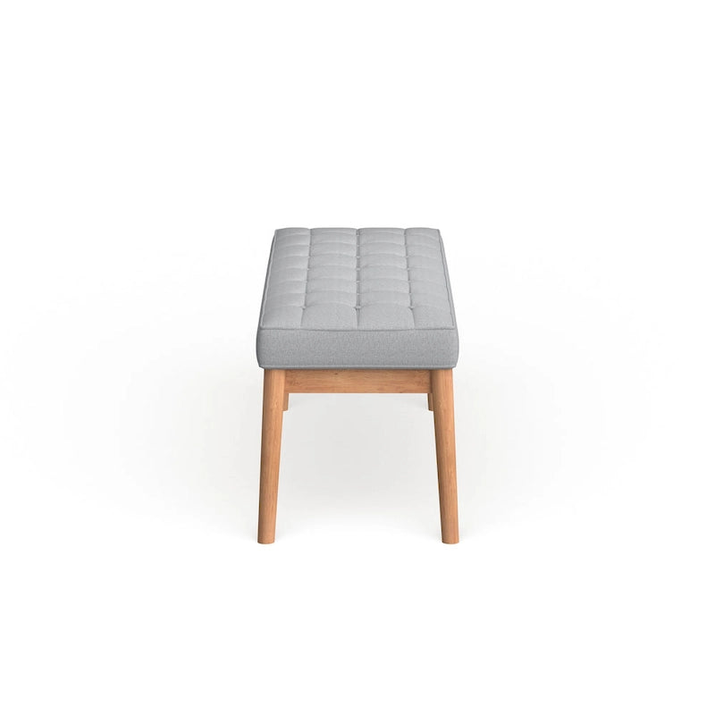 Banc ottoman capitonné en tissu, style milieu de siècle