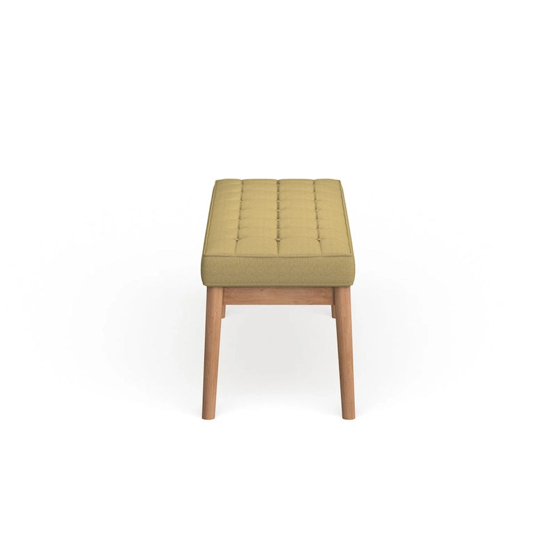 Banc ottoman capitonné en tissu, style milieu de siècle