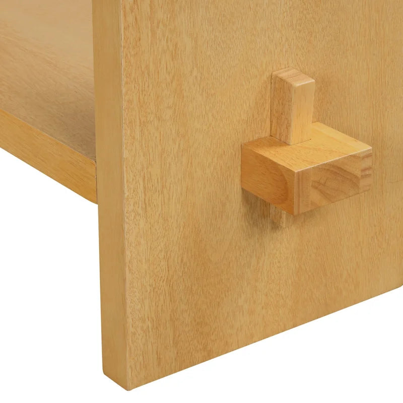 Table console à 2 niveaux de style rustique avec finition en bois brossé