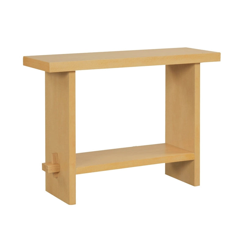 Table console à 2 niveaux de style rustique avec finition en bois brossé