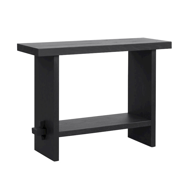 Table console à 2 niveaux de style rustique avec finition en bois brossé