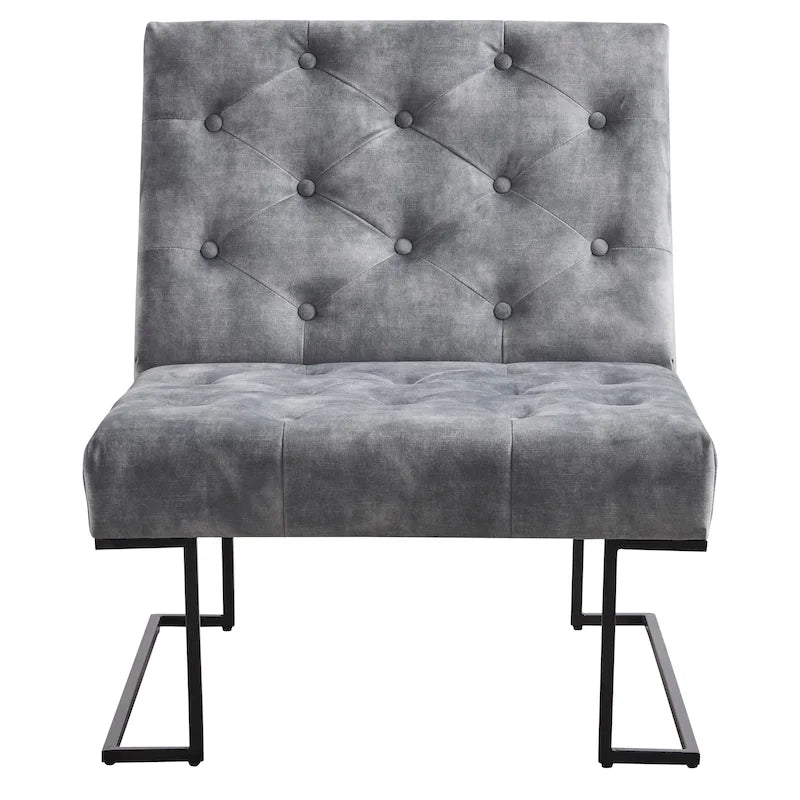Fauteuil d'appoint en velours capitonné