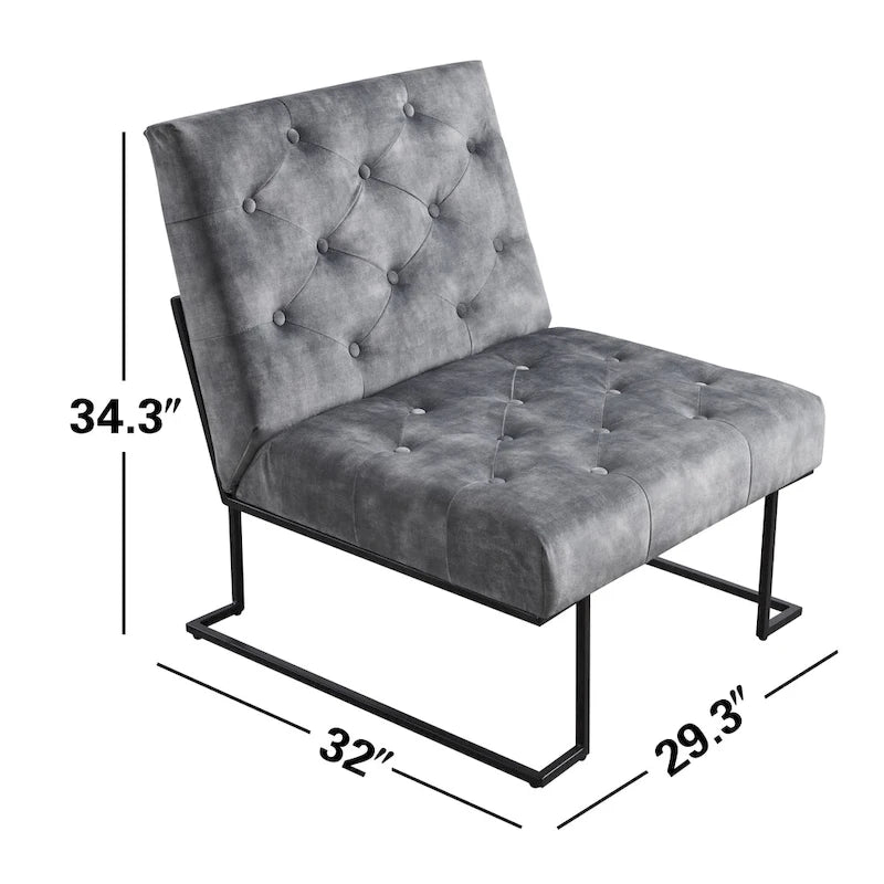 Fauteuil d'appoint en velours capitonné
