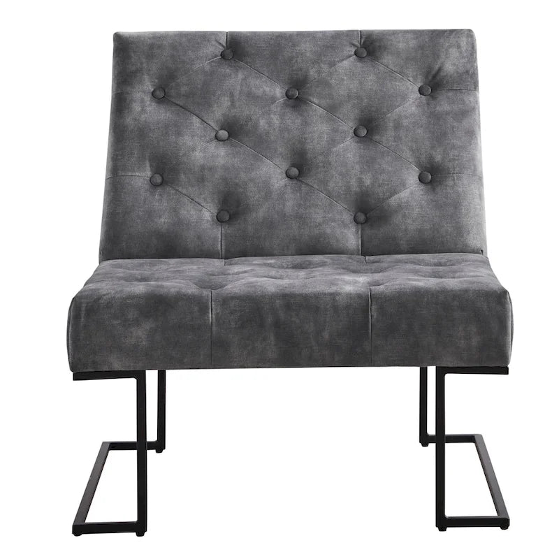 Fauteuil d'appoint en velours capitonné