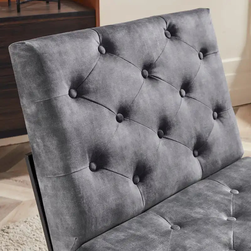 Fauteuil d'appoint en velours capitonné