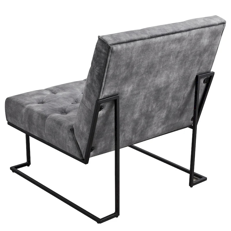 Fauteuil d'appoint en velours capitonné