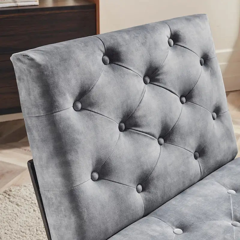 Fauteuil d'appoint en velours capitonné