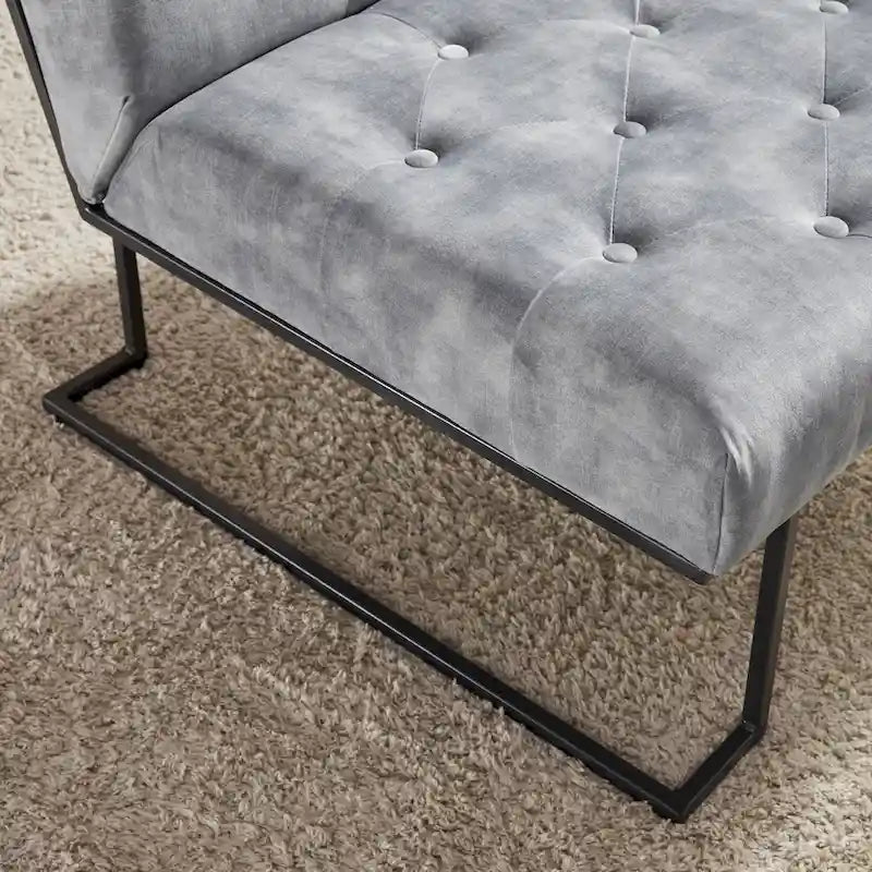 Fauteuil d'appoint en velours capitonné