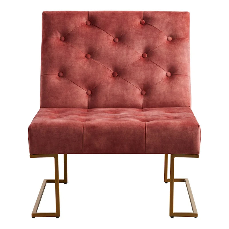 Fauteuil d'appoint en velours capitonné