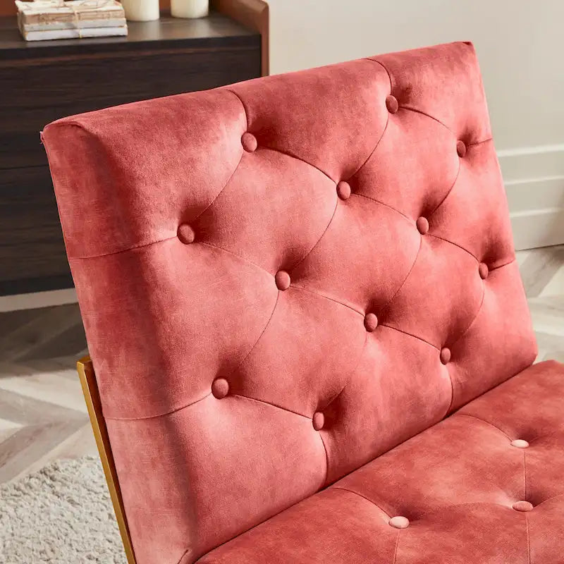 Fauteuil d'appoint en velours capitonné