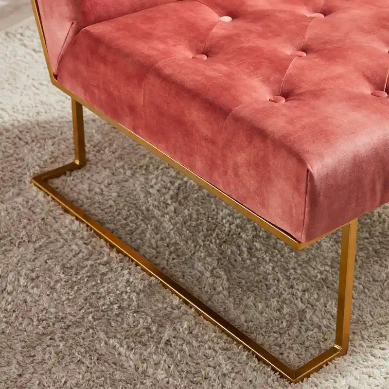 Fauteuil d'appoint en velours capitonné