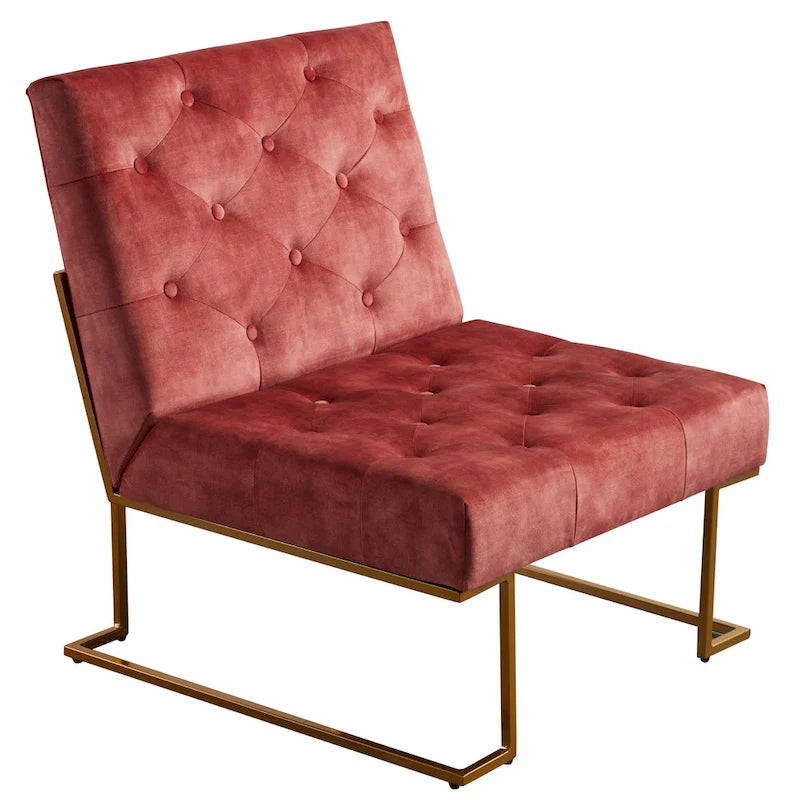 Fauteuil d'appoint en velours capitonné