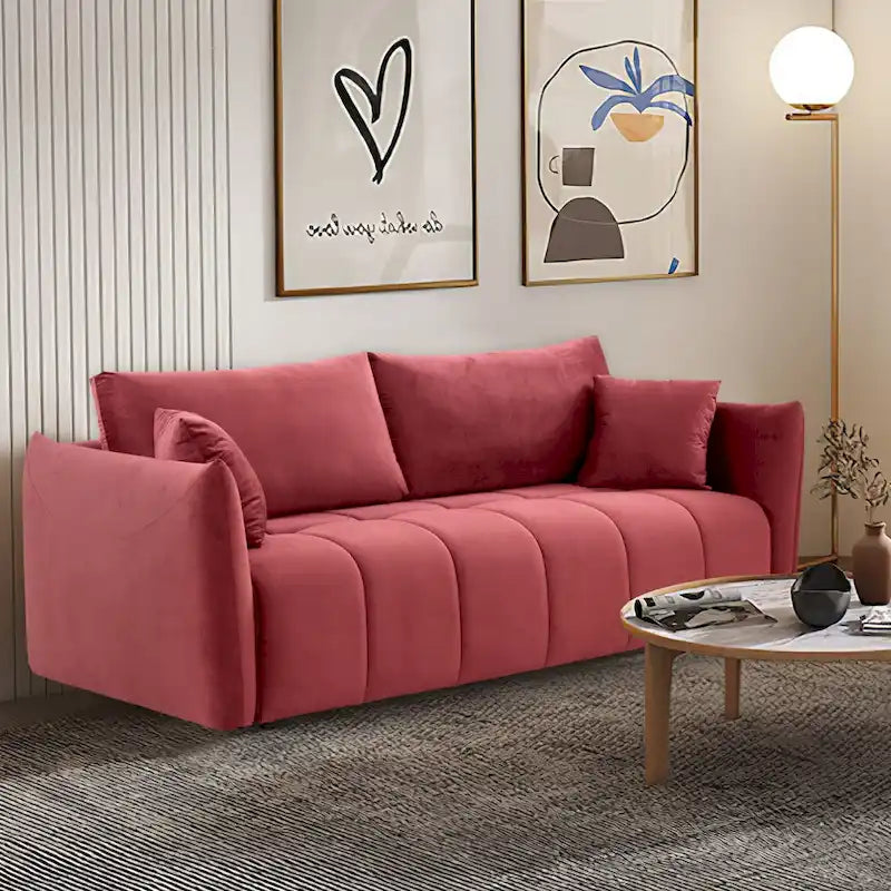 Canapé 3 places moelleux Mid-Century Modern pour salon, appartement, salle de détente, chambre