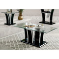 Ensemble de 2 tables d'appoint modernes à plateau en verre